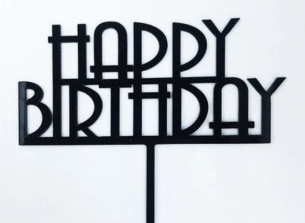 10pcs/pack Acrylic ​Happy Birthday Cake Topper  HB Black